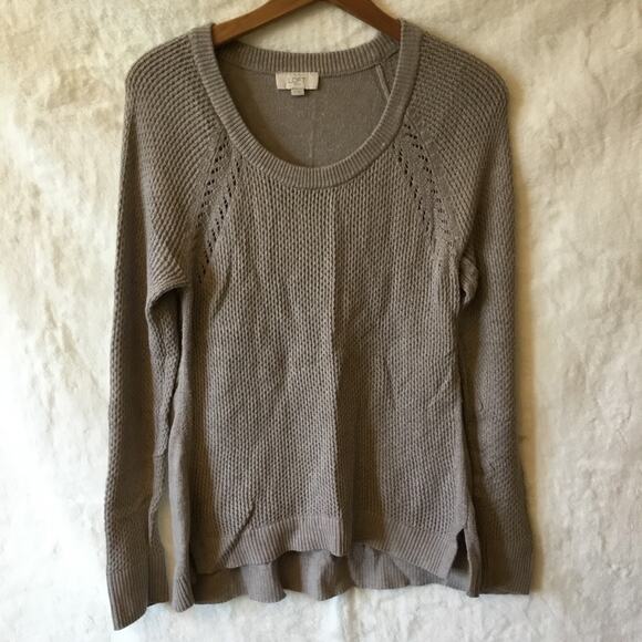 Loft Brown Hi-Low Knit Pull Over Sweater - Picture 1 of 14